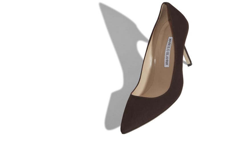 Bb, Chocolate Brown Suede Pointed Toe Pumps - €675.00