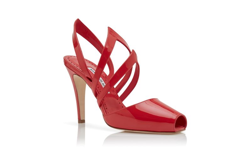 Develi, Red Patent Leather Slingback Pumps  - £825.00