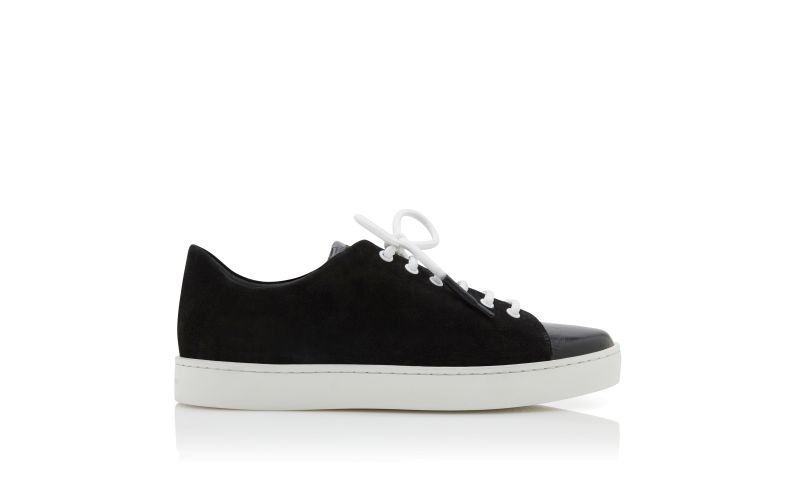Side view of Semanado, Black Suede Lace Up Sneakers  - US$695.00