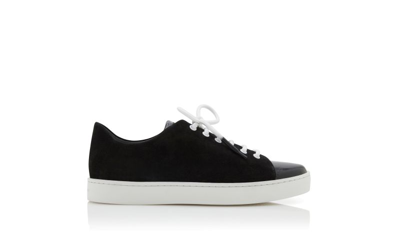 Side view of Semanado, Black Suede Lace Up Sneakers  - £525.00