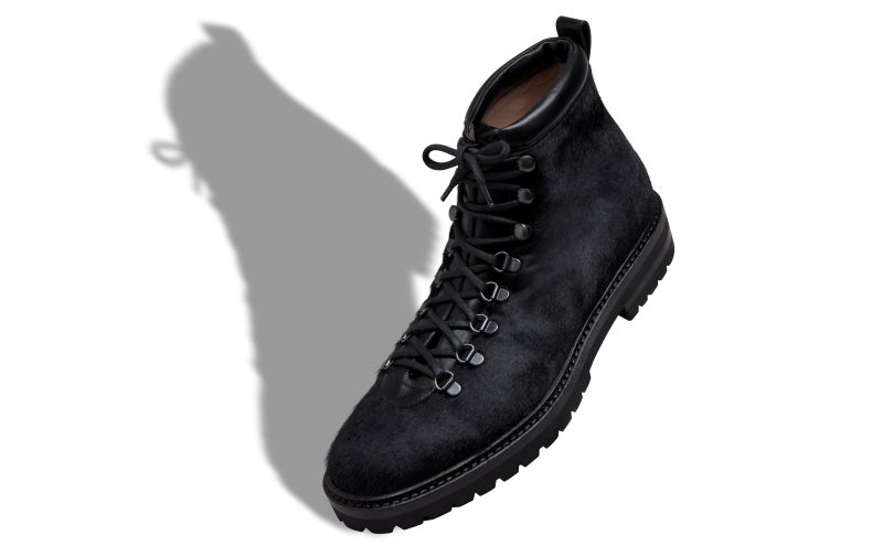 Calaurio, Black Calf Hair Lace Up Boots - US$1,415.00