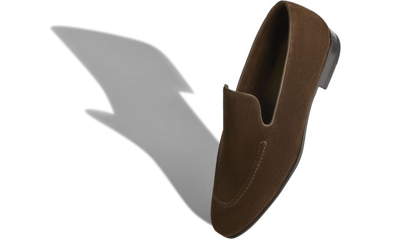 Truro, Dark Brown Suede Loafers - US$895.00