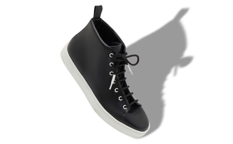 Semanadohi, Black Calf Leather Lace Up Sneakers - AU$1,175.00 