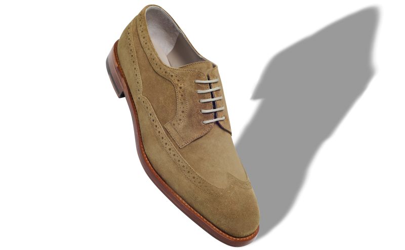 Tamarak, Beige Suede Lace-Up Oxfords - US$423.00 