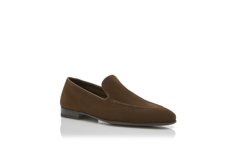 Truro, Dark Brown Suede Loafers - £725.00