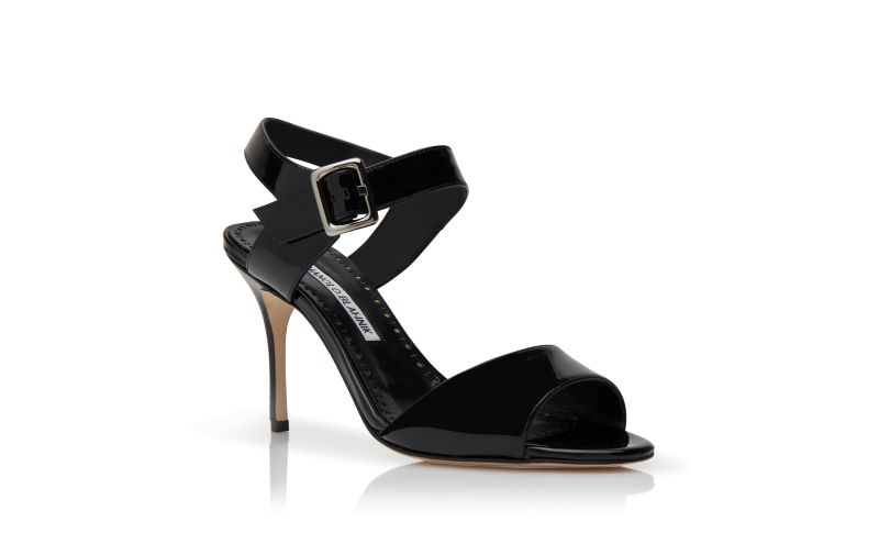 Fairu, Black Patent Leather Slingback Sandals  - AU$1,405.00