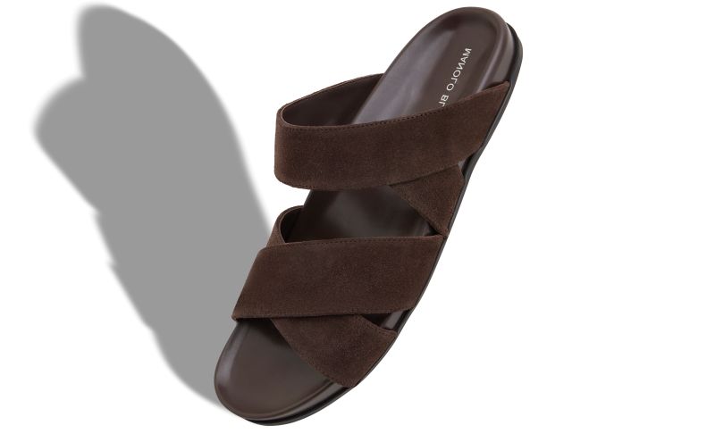 Inezmu, Dark Brown Suede Sandals - US$373.00