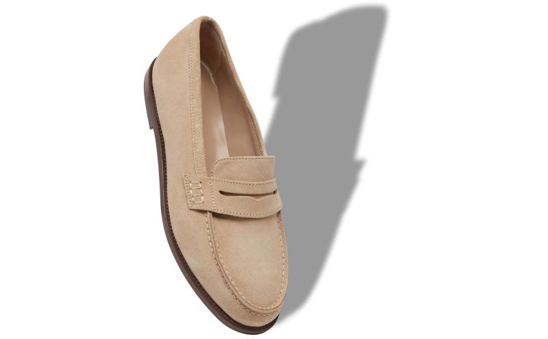 Perrita, Light Brown Suede Penny Loafers - £645.00 