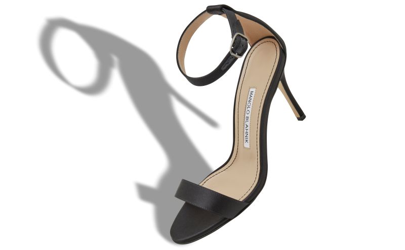 Chaos, Black Satin Ankle Strap Sandals - CA$1,115.00
