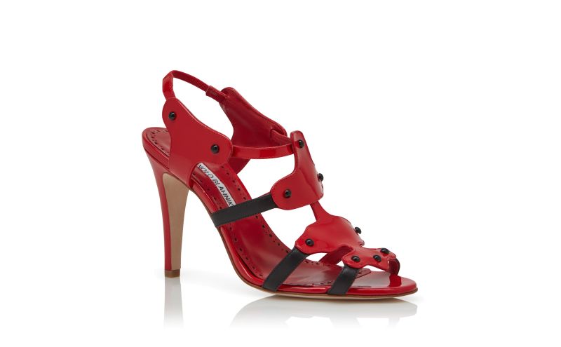 Syracusa, Red Patent Leather Strappy Sandals  - CA$1,225.00