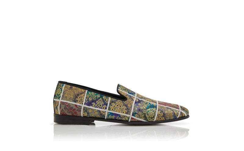 Side view of Designer Multi Jacquard Patchwork Slippers 