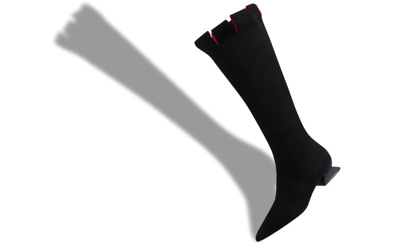 Olle, Black Suede Knee High Boots  - £1,325.00