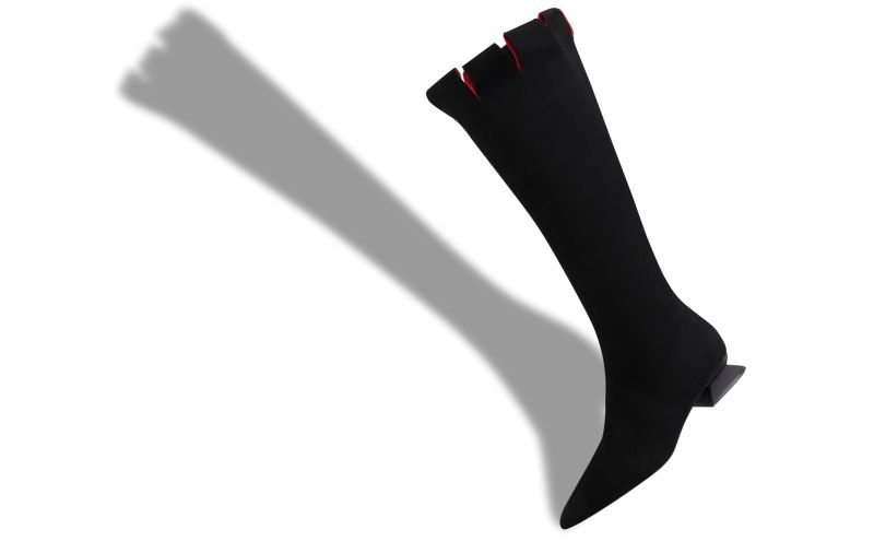 Olle, Black Suede Knee High Boots  - €1,495.00