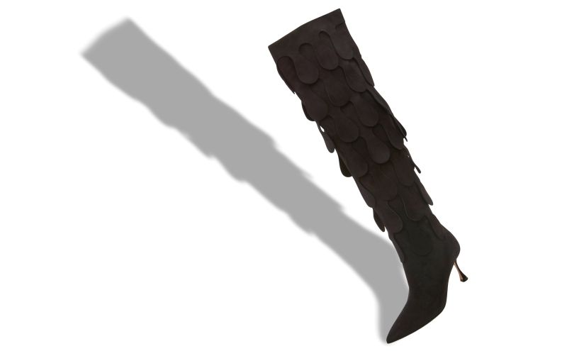 Rached, Black Suede Knee High Boots - US$1,430.00