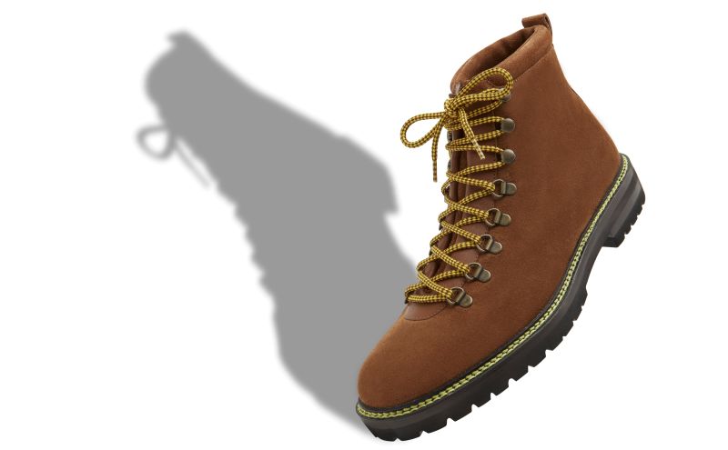 Calaurio, Mid Brown Calf Suede Lace Up Ankle Boots - €995.00