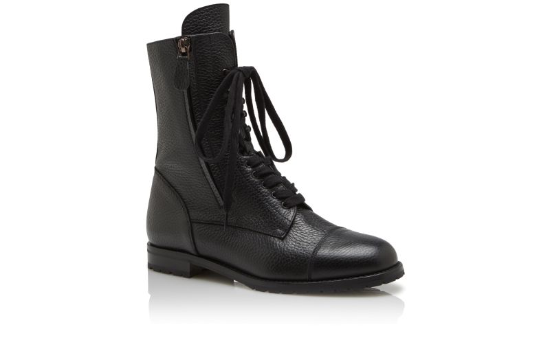 Campcha, Black Calf Leather Military Boots - £925.00