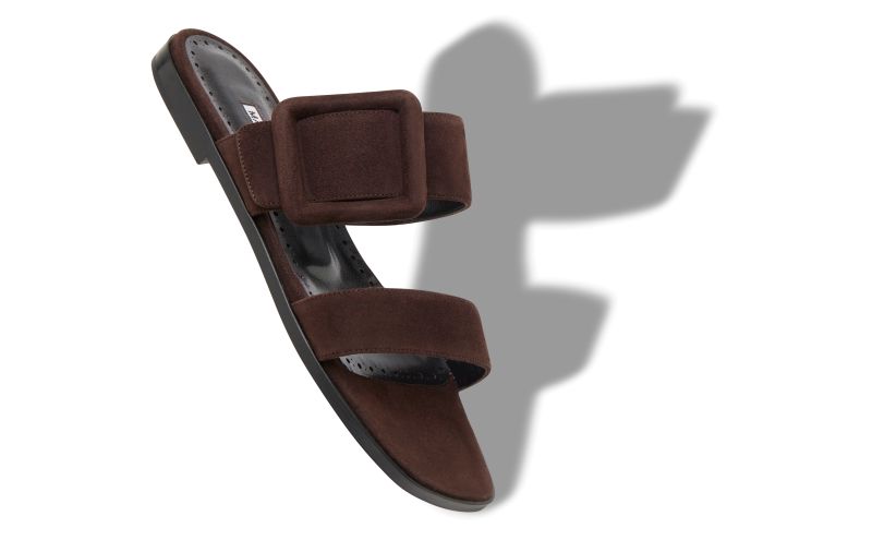 Titubaflat, Dark Brown Suede Flat Sandals - US$825.00 