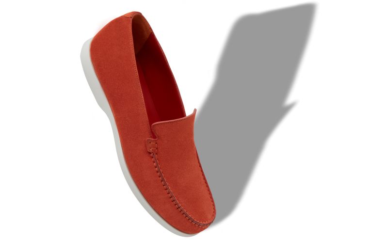 Designer Orange Suede Loafers