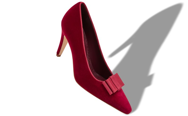 Readorhi, Dark Red Velvet Bow Detail Pumps - €850.00 