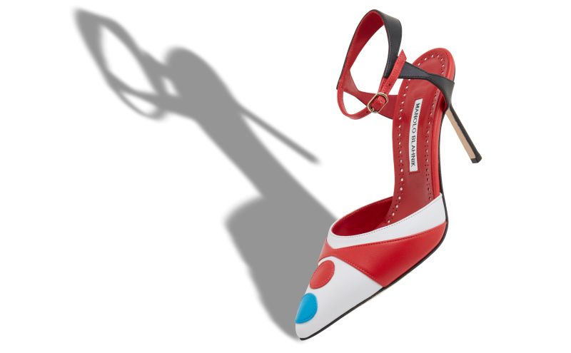 Arminda, White, Red and Black Nappa Leather Pumps - AU$1,485.00