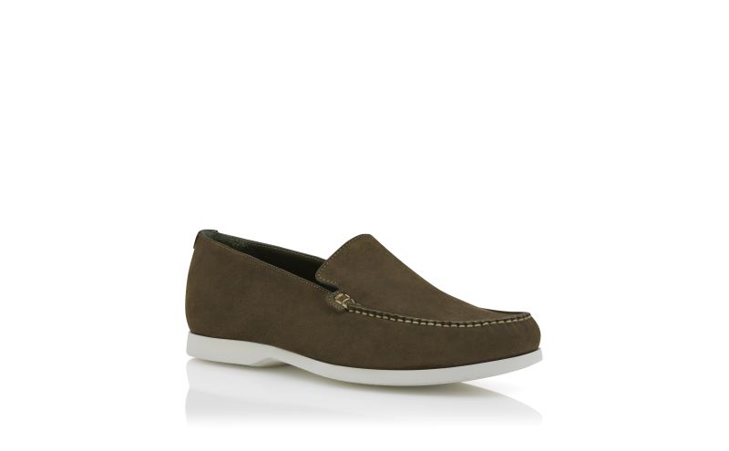 Monaco, Dark Khaki Suede Loafers - CA$538.00