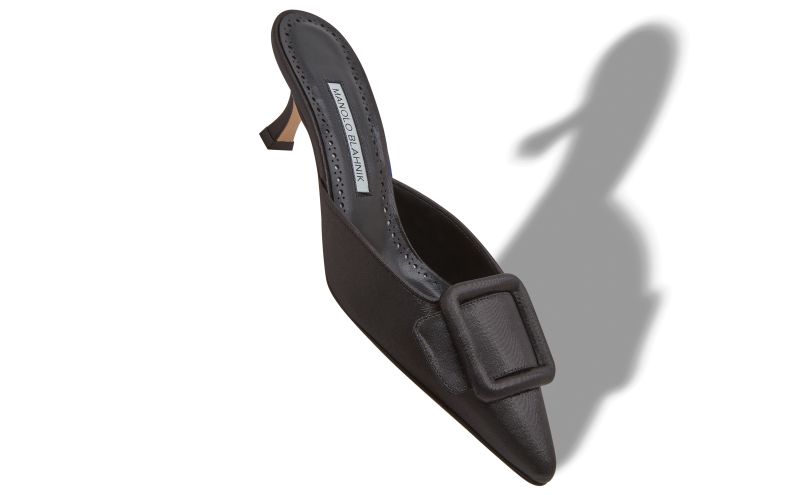 Maysale, Black Cotton Buckle Detail Mules  - AU$708.00 