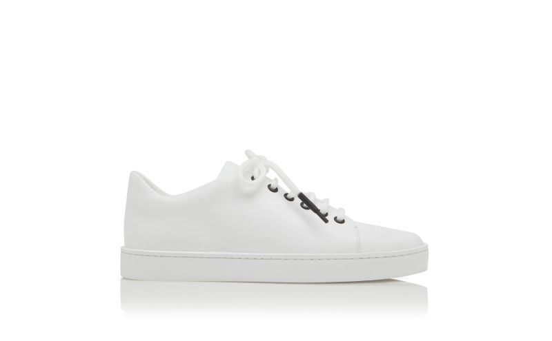 Side view of Semanada, White Calf Leather Low Cut Sneakers - US$695.00