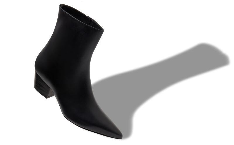 Agnetapla, Black Calf Leather Ankle Boots  - US$1,125.00 