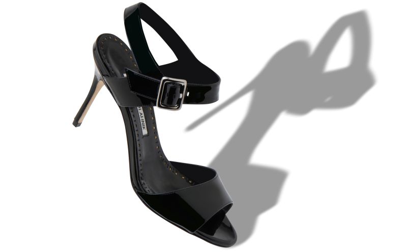 Fairu, Black Patent Leather Slingback Sandals  - £695.00 