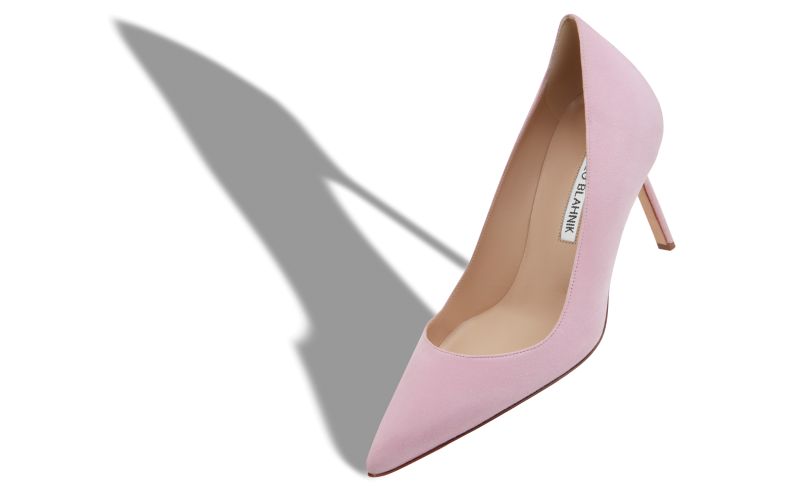 Bb 90, Light Pink Suede Pointed Toe Pumps  - CA$945.00