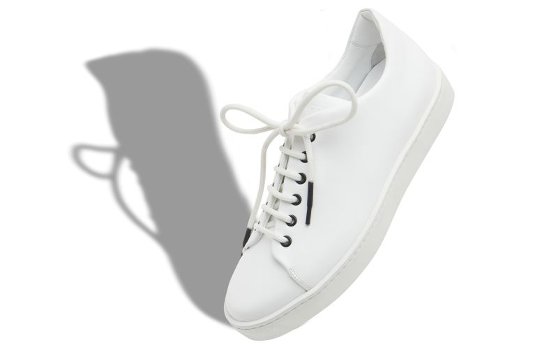 Semanado, White Calf Leather Low Cut Sneakers - AU$1,095.00