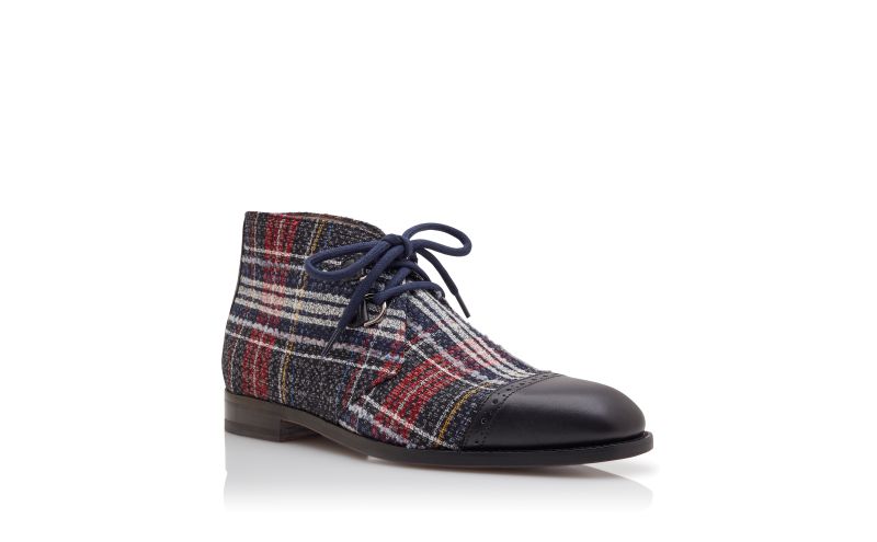 Polar, Black, White and Red Tartan Ankle Boots - CA$673.00