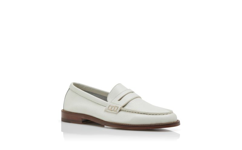 Perry, White Calf Leather Penny Loafers - US$895.00