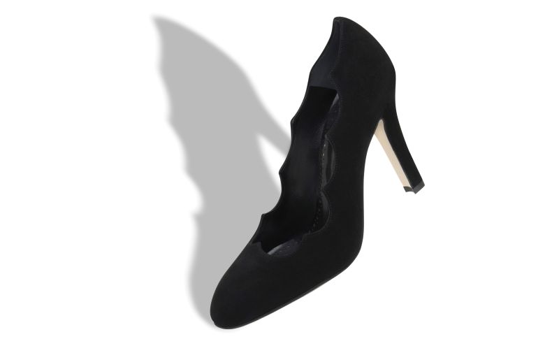 Mandembe, Black Suede Serrated Pumps  - £695.00