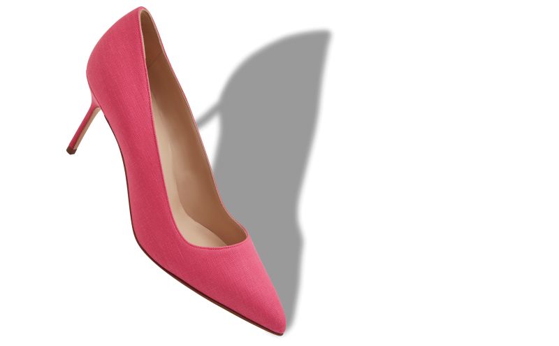 Bb 70, Pink Linen Pointed Toe Pumps - US$477.00 