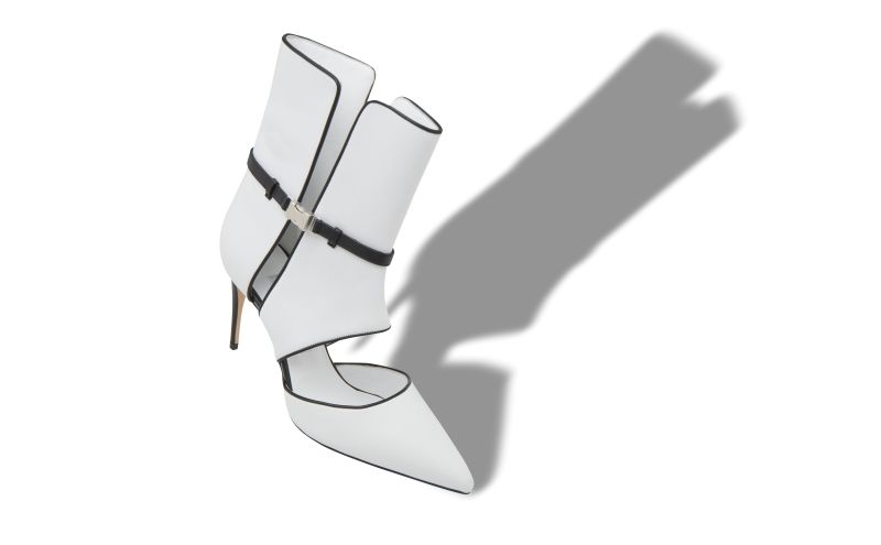 Trifulca, White and Black Nappa Leather Mid Calf Pumps - £1,025.00 