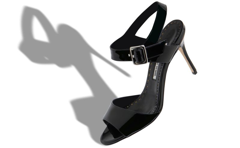 Fairu, Black Patent Leather Slingback Sandals  - £695.00
