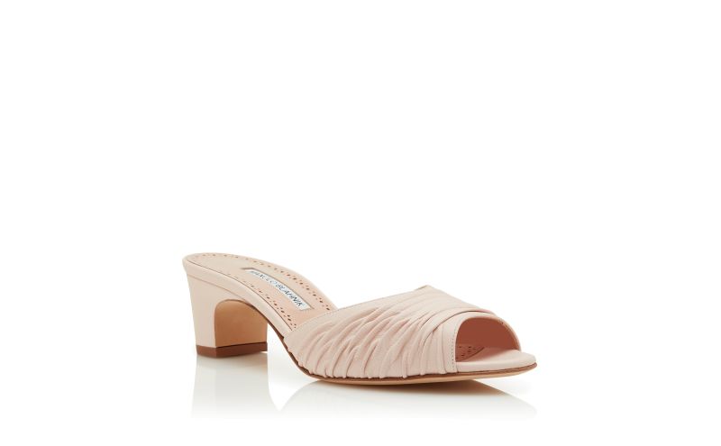 Piruabar, Beige Nappa Leather Ruched Open Toe Mules - £685.00