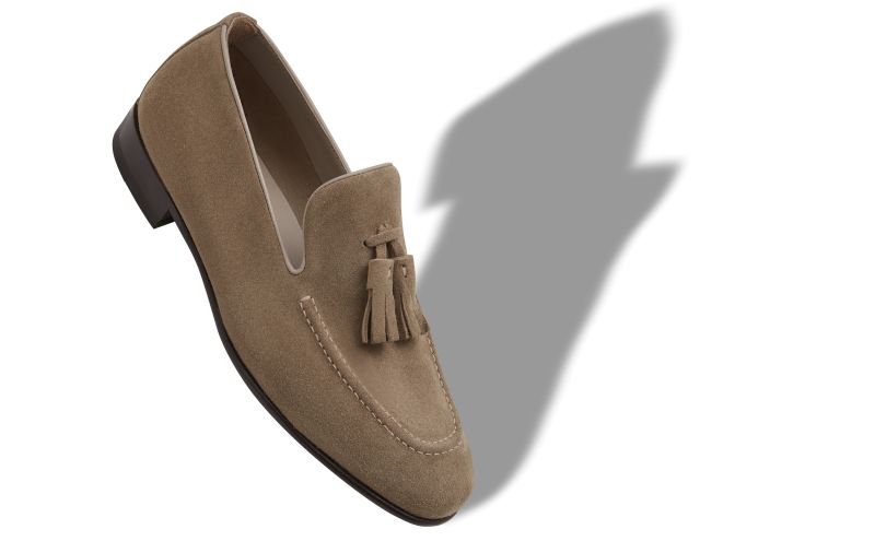 Chester, Khaki Suede Tassel Loafers - US$995.00 