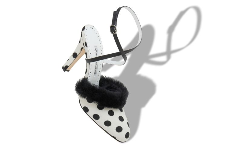 Mali, Monochrome Crepe De Chine Polka Dot Pumps - £745.00 