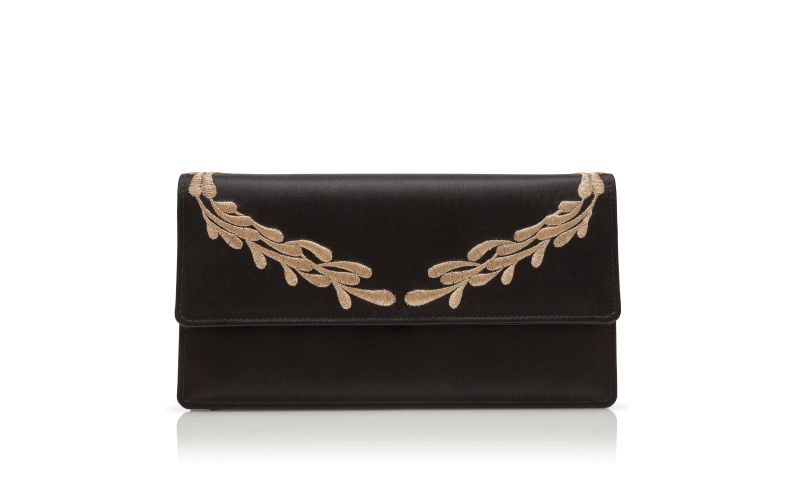 Side view of Capremba, Black and Gold Satin Clutch - US$2,285.00