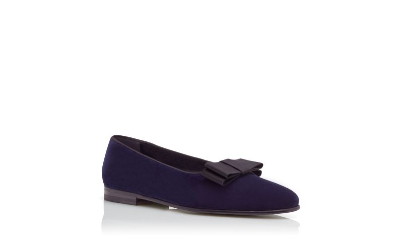 Toro, Navy Blue Velvet Opera Pumps - £725.00