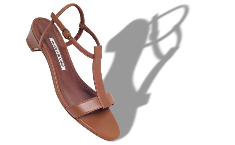 Virnana, Brown Calf Leather Slingback Sandals - US$447.00 