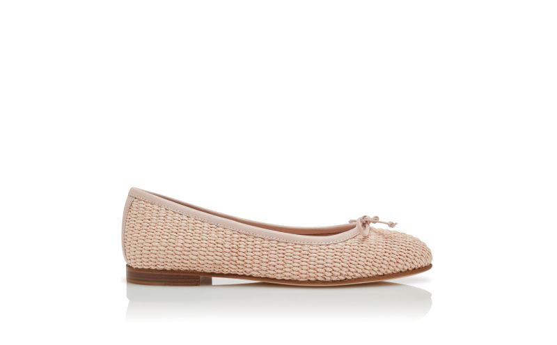 Side view of Veralli, Light Pink Raffia Ballerina Flats - CA$1,115.00
