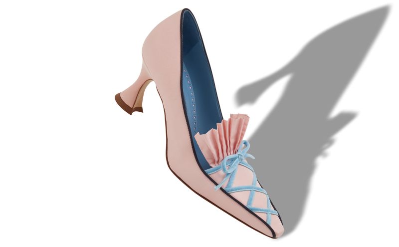 Rohan, Pink Silk Criss-Cross Detail Pumps - €1,095.00 