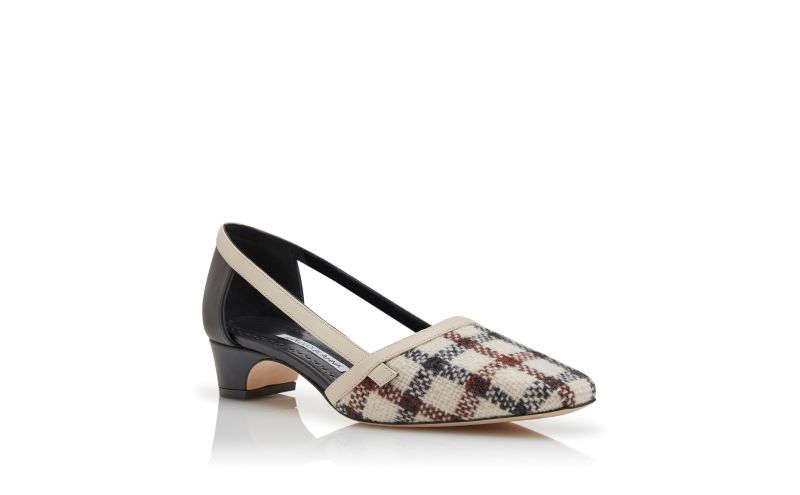 Varro, Light Beige Wool Tartan Pumps - AU$1,575.00