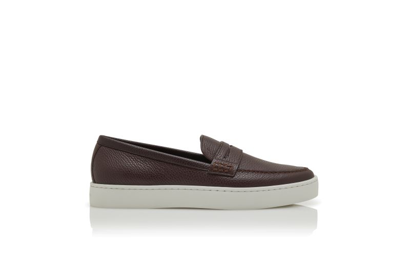 Side view of Ellis, Dark Brown Calf Leather Slip-On Loafers - US$815.00