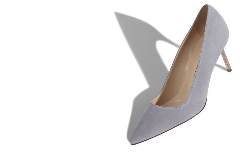 Bb 70, Light Grey Suede Pointed Toe Pumps - £595.00