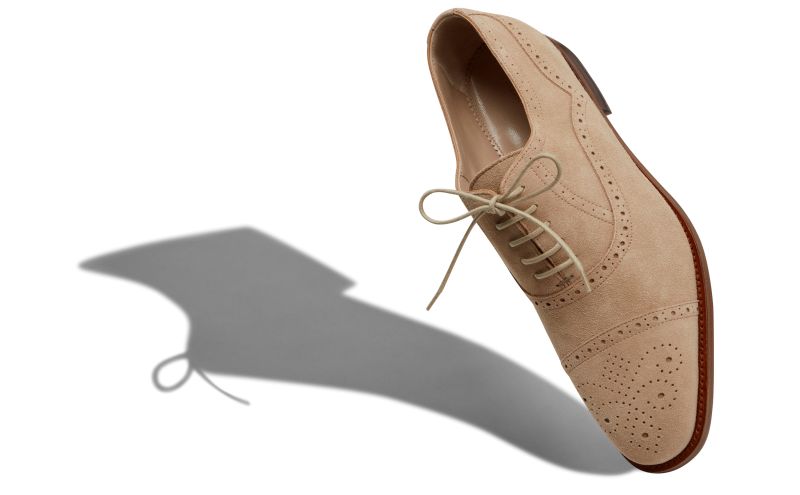 Witney, Light Beige Suede Cap Toe Oxfords - £695.00