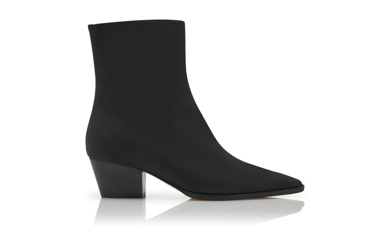 Side view of Aliera, Black Nubuck Ankle Boots  - €995.00